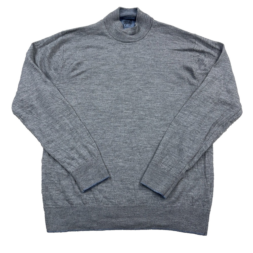 Raffi Sweater Men XL Gray Merino Wool Turtle Neck Soft Knit Grandpa Heather